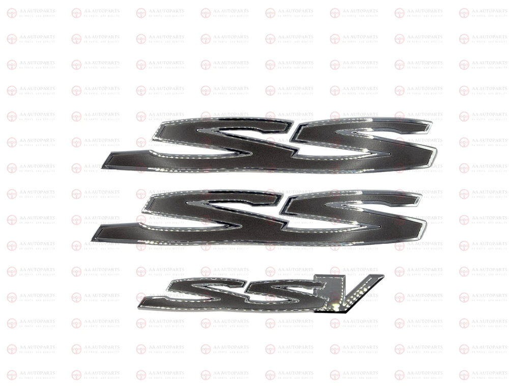 Grey Chrome Side Rear SS SSV Set Badge Emblem Holden Commodore VE VF SS 3PCS