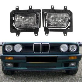 Front Bumper Clear Fog Lights Plastic Lens Kit For BMW E30 3Series Sedan 1985-93