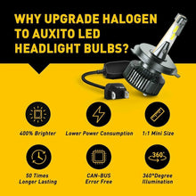 Load image into Gallery viewer, AUXITO H4 HB2 9003 LED 12V Bulbs 72W Headlight Light High/Low 8000LM/Set White A