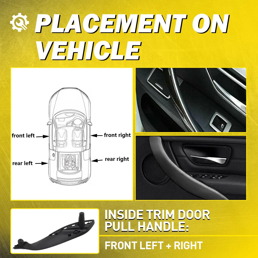 2pcs Front Inner Interior Trim Door Pull Handle for BMW F30 F80 F31 M3 2013-2019