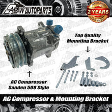 Load image into Gallery viewer, Sanden 508 Style A/C AC Compressor &amp; Mounting Bracket For Chevy/Ford/GM AU