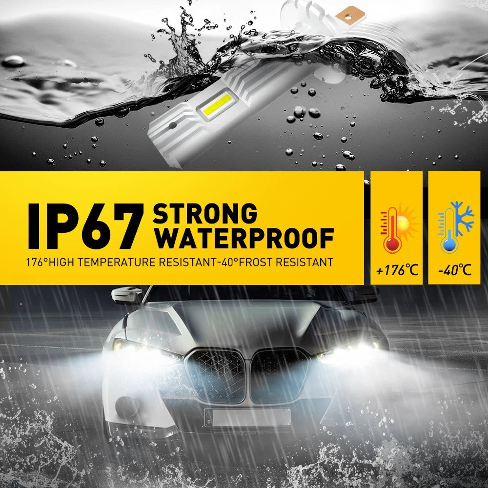 12000LM 20W H1 LED Headlight 6500K Low Beam Bulbs Headlight High Lamp Globes 2x