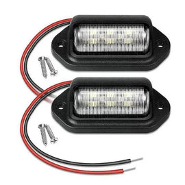 Pair 6 LED License Number Plate Light Lamps for Truck SUV Trailer Lorry 12/24V S