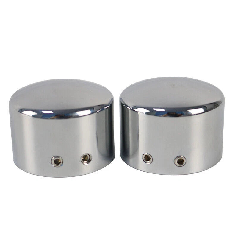 Chrome Front Axle Nut Covers Cap Kit For Harley Sportster 883 1200 Road King ST