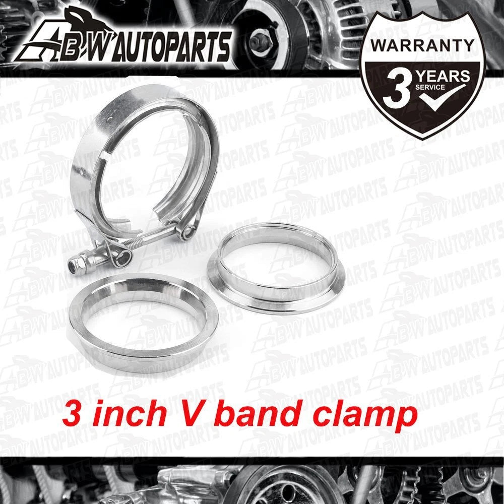 3" Inch 76mm V-Band Vband Clamp Stainless Steel Flange Turbo Exhaust Downpipe AU