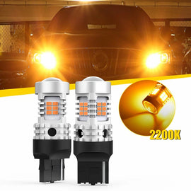 AUXITO 2X T20 7443 7440 LED Amber BRAKE CAR STOP TAIL LIGHT BULB GLOBE AU IP67