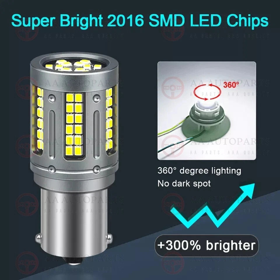 LED White Rear Reverse Bulbs BA15s 2PCS Holden Commodore VT VX VY VZ VE