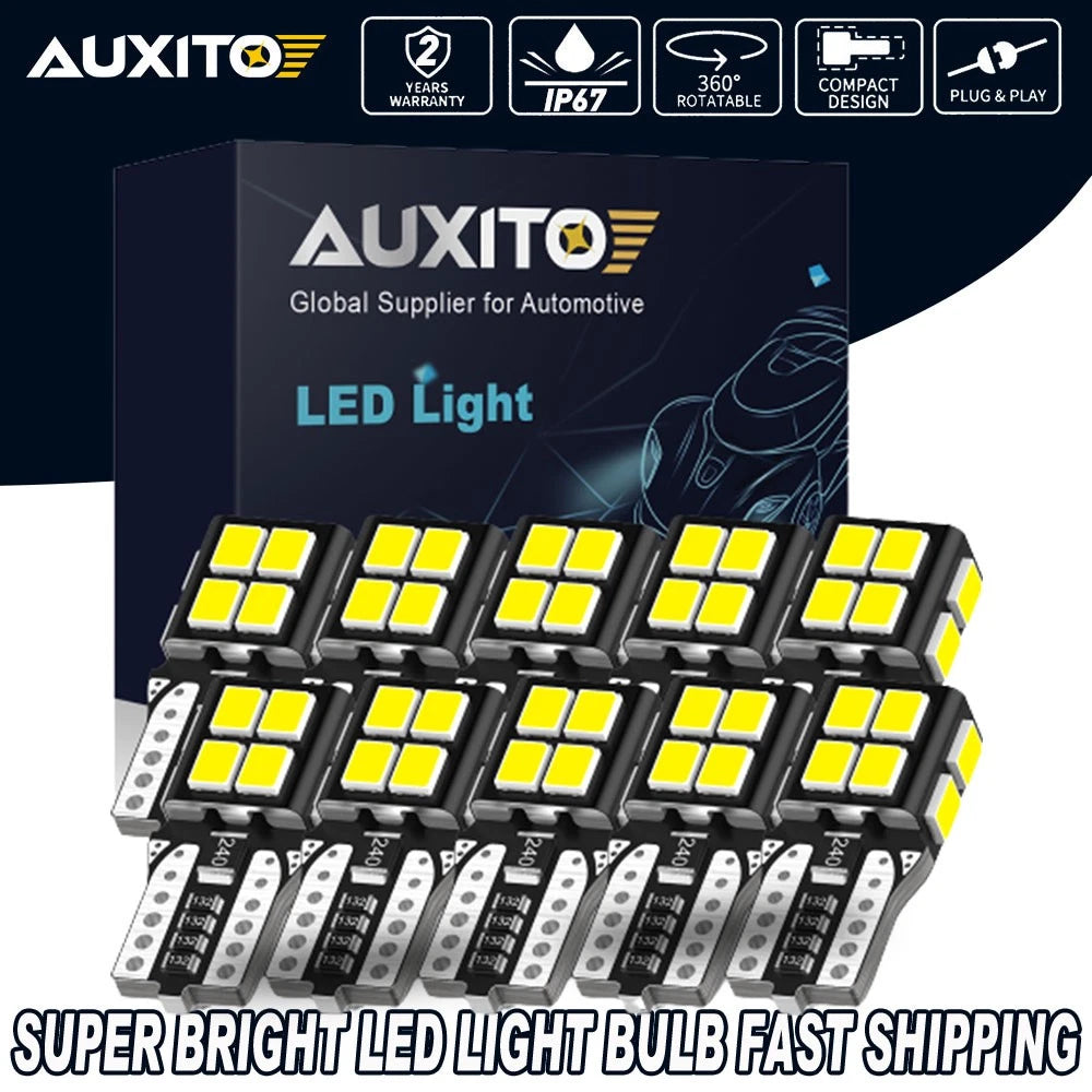 10PCS T10 White 194 168 W5W Car LED Side Wedge Parker Light Globe Bulbs 2/24SMD