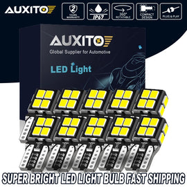 10PCS T10 White 194 168 W5W Car LED Side Wedge Parker Light Globe Bulbs 2/24SMD