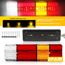 Load image into Gallery viewer, 4X Submersible/Waterproof 122 LED Stop Tail Lights Kit Boat Truck Trailer lights