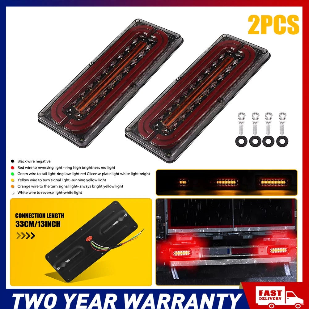 2/4/8x Sequential Indicator LED Tail Lights Trailer Ute Caravan Truck Stop 30V A