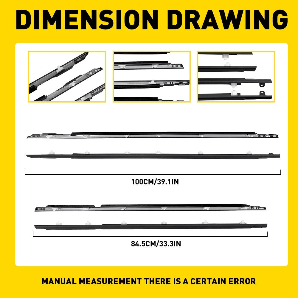 4x For 1990-1997 Toyota Landcruiser 80 Series Window Weather Seal Chrome