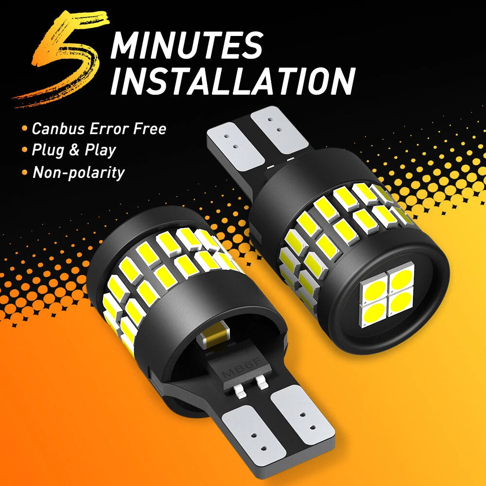 2X AUXITO T15 921 912 W16W White 6500K 34SMD LED BackUp Reverse Light Bulbs 12V
