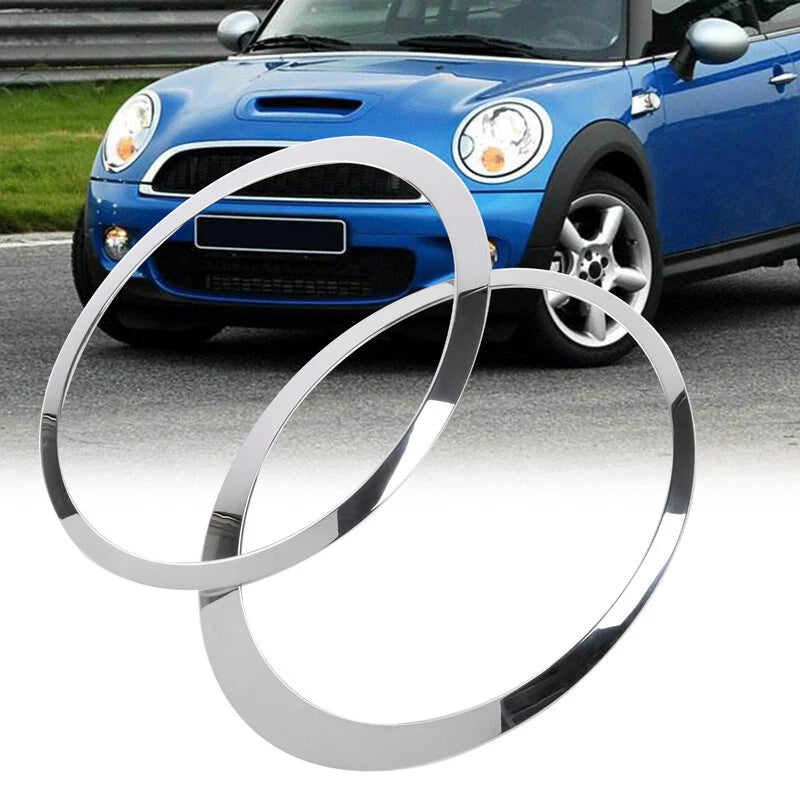 2PCS Left & Right Chrome Headlight Trim Ring For Mini Cooper R55 2007-2015 ST
