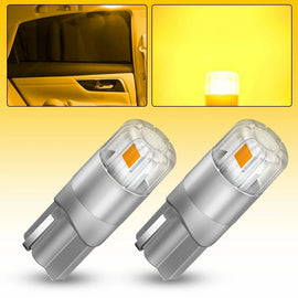 2pcs Canbus Amber 194 168 LED W5W Car T10 Light Parker Globe Bulbs 2smd 6500k