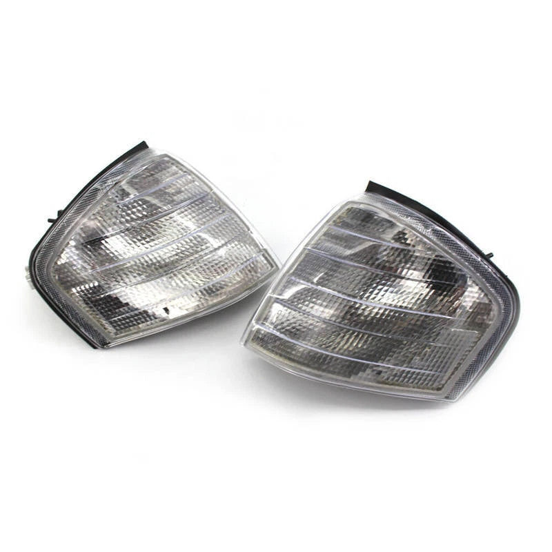 Clear White Front Corner Signal Lights Indicator For Benz C-Class W202 1994-2000