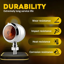 Load image into Gallery viewer, 4x Motorcycle Indicators Bullet Turn Signal Lights Amber Blinkers Chrome Lamp AU