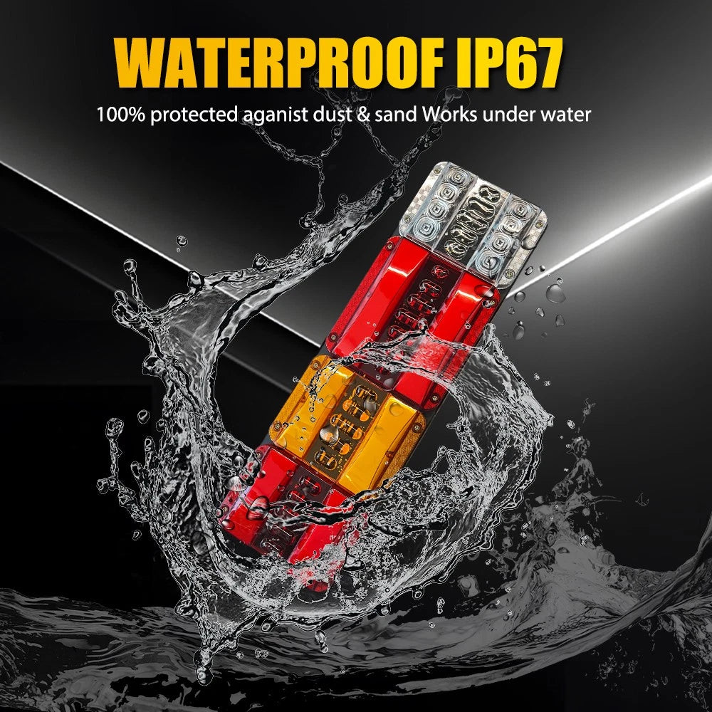 2X 244 LED Tail Lights Stop Reverse Indicator Trailer Caravan Truck Univerasl