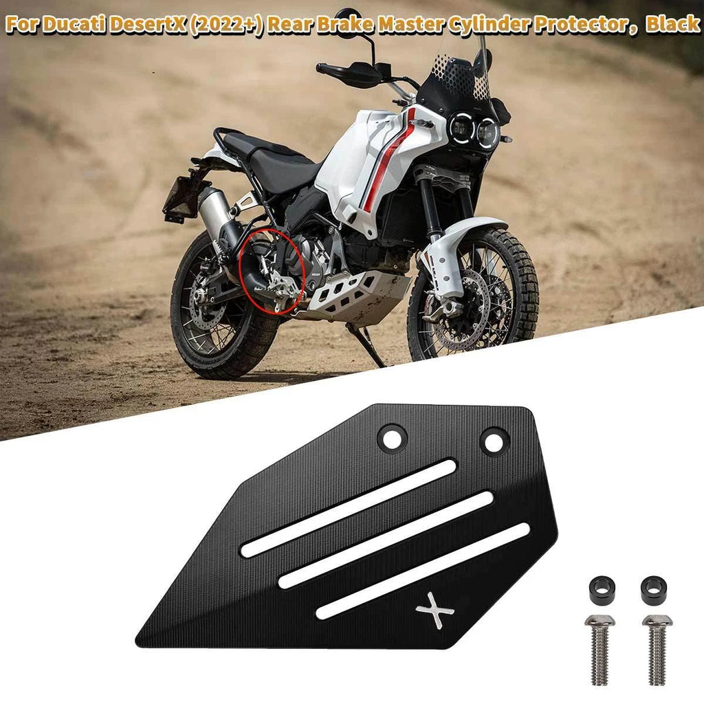 Black Aluminum Rear Brake Master Cylinder Protector Cover For Ducati DesertX 22+