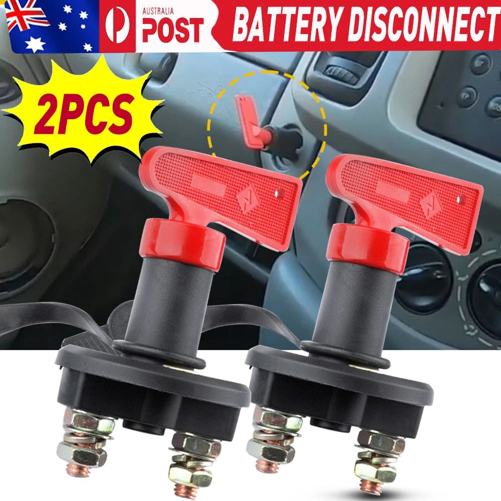 2x Disconnect 12V Battery Isolator Power Switch Cut Off Kill Key Car Marine Boat