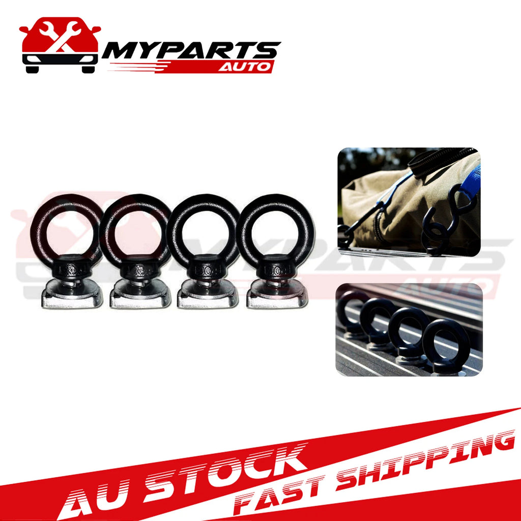 Eye Bolt Tie Down Kit - Stainless, Black Suits Rhino Rack Pioneer 4 Pcs M10