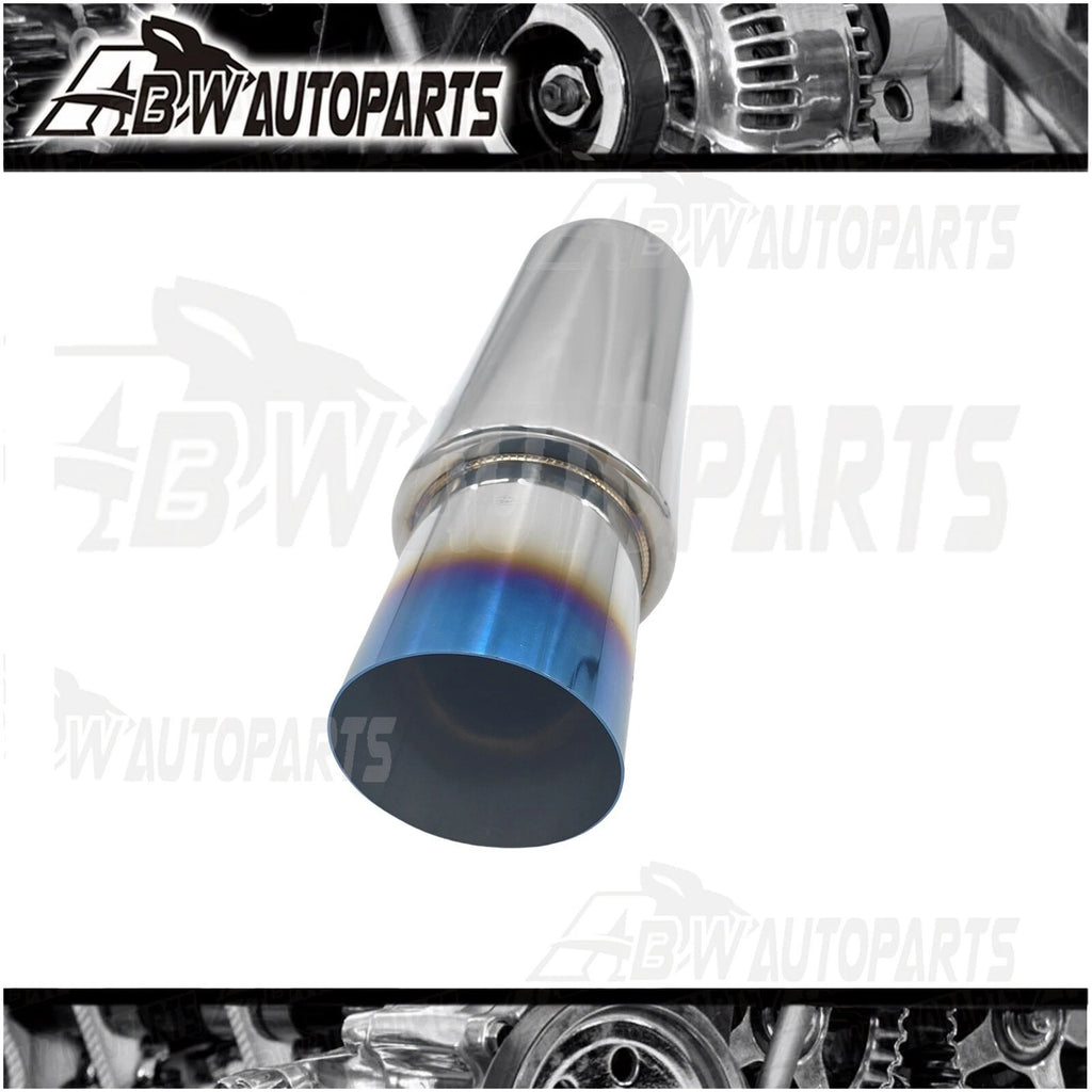 Pair 3.5" Cannon Stainless Steel Exhaust Muffler Polished Blue Tip 2"Inlet AU