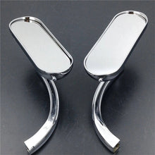 Load image into Gallery viewer, 2x Chrome Motorcycle Mini Oval Rearview Mirror For Harley Sportster Dyna Softail