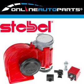 Stebel Nautilus RED Car Air Horn Kit 12 volt LOUD 139dB Electric Relay