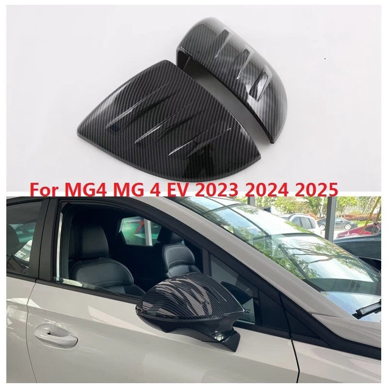 Pair Carbon Fiber Side Rearview Mirror Cap Cover Trim For MG4 MG 4 EV 2023-2025