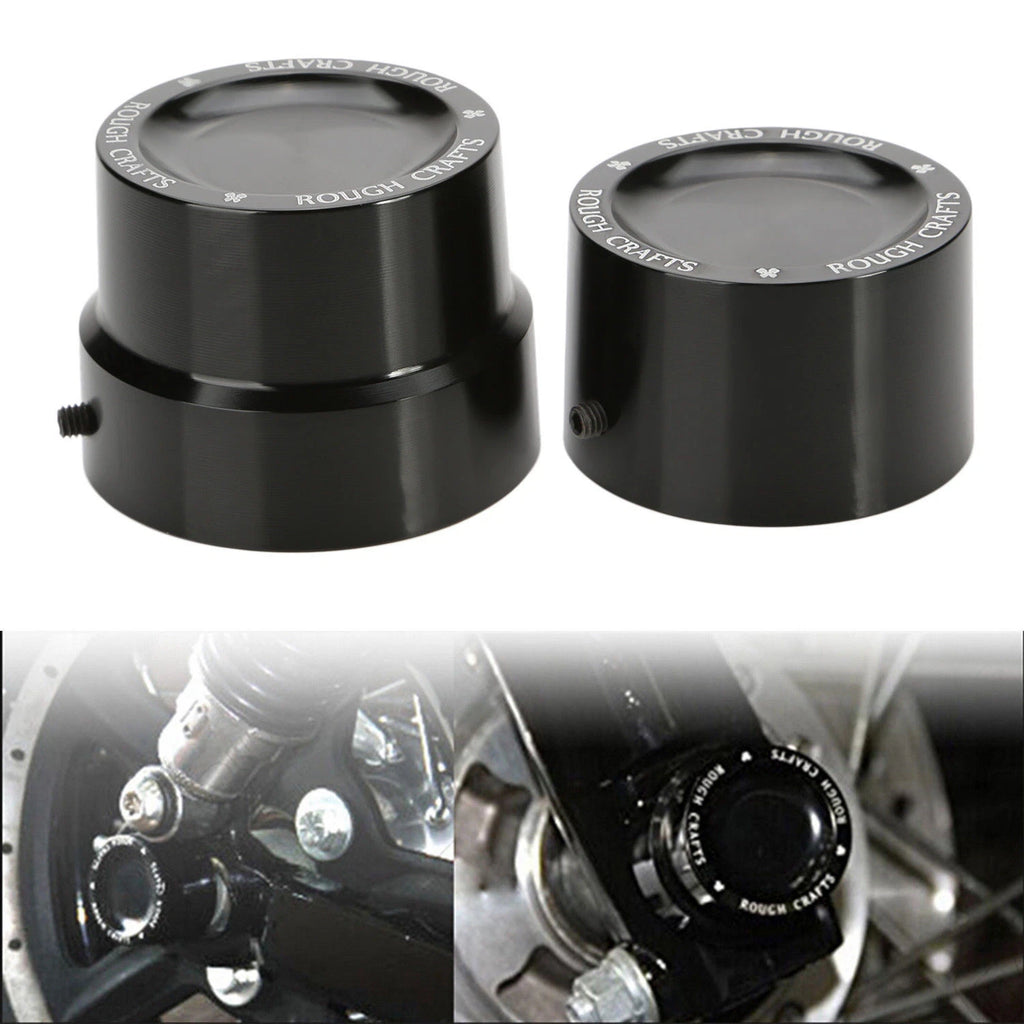 2pcs Black Rear Axle Cover Cap Nut for Harley Dyna Softail Electra Street Glide