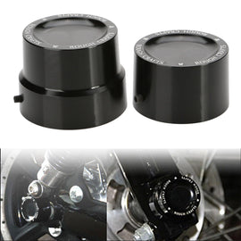 2pcs Black Rear Axle Cover Cap Nut for Harley Dyna Softail Electra Street Glide