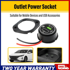 12-24v TYPE C + QC 3.0A USB LED Surface Mount Panel 12v Outlet Power Socket 12v