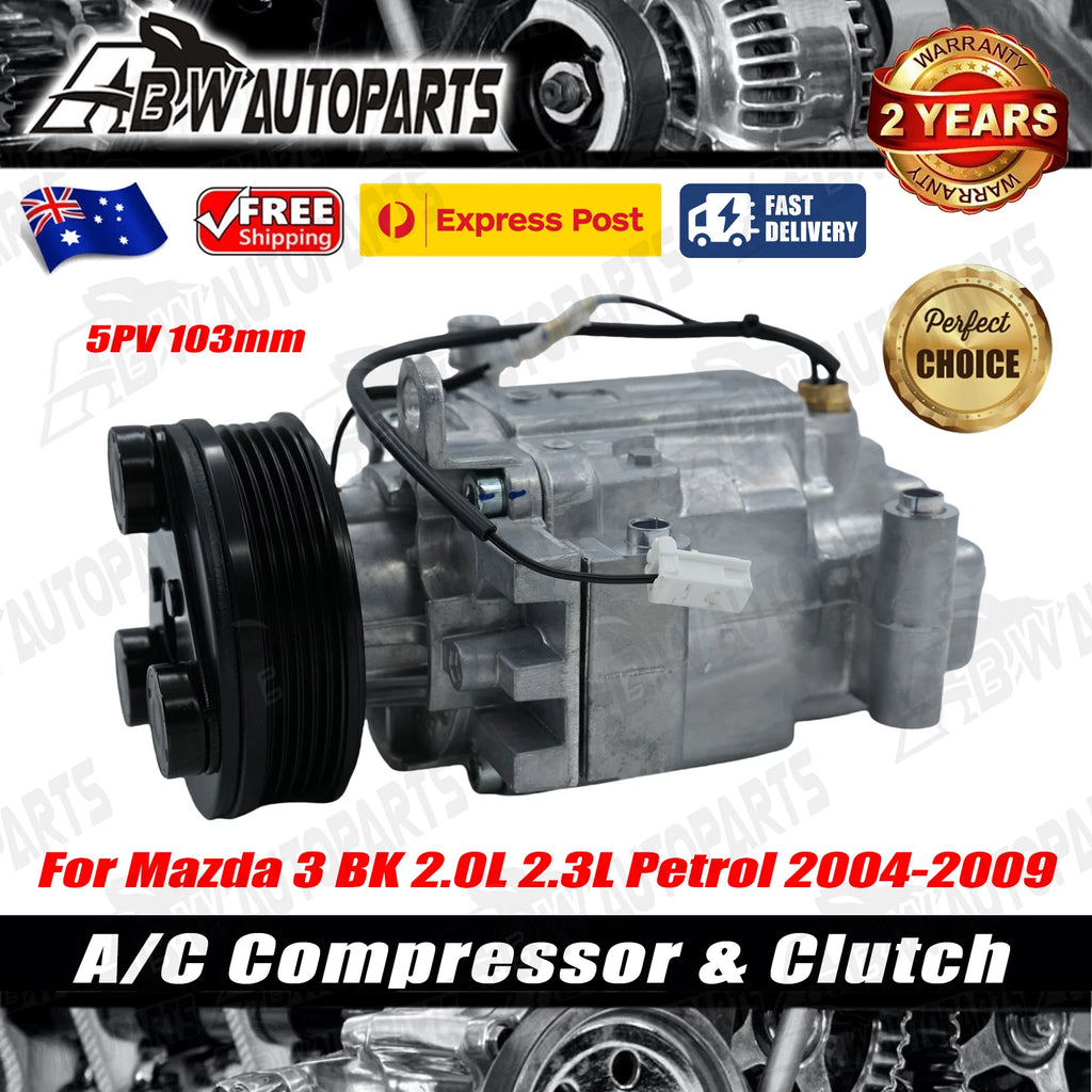 AC A/C Compressor For Mazda Mazda3 SP23 BK 2.3L Petrol L3-VE MPS BK 2.3L 2004-09