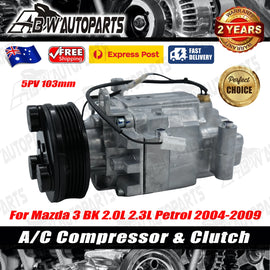 AC A/C Compressor For Mazda Mazda3 SP23 BK 2.3L Petrol L3-VE MPS BK 2.3L 2004-09