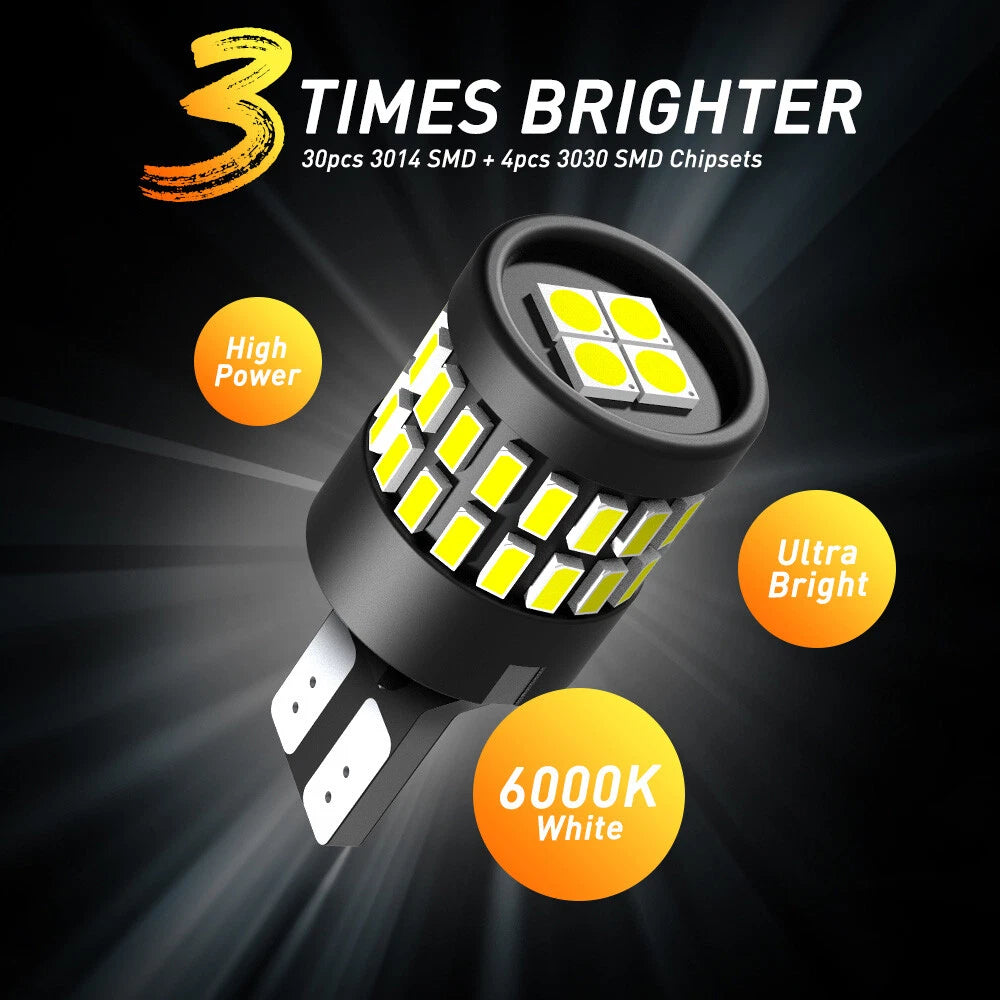 AUXITO 4X T15 912 921 W16W CANBUS LED Reverse Wedge Globe Car Light Bulb 6500K A