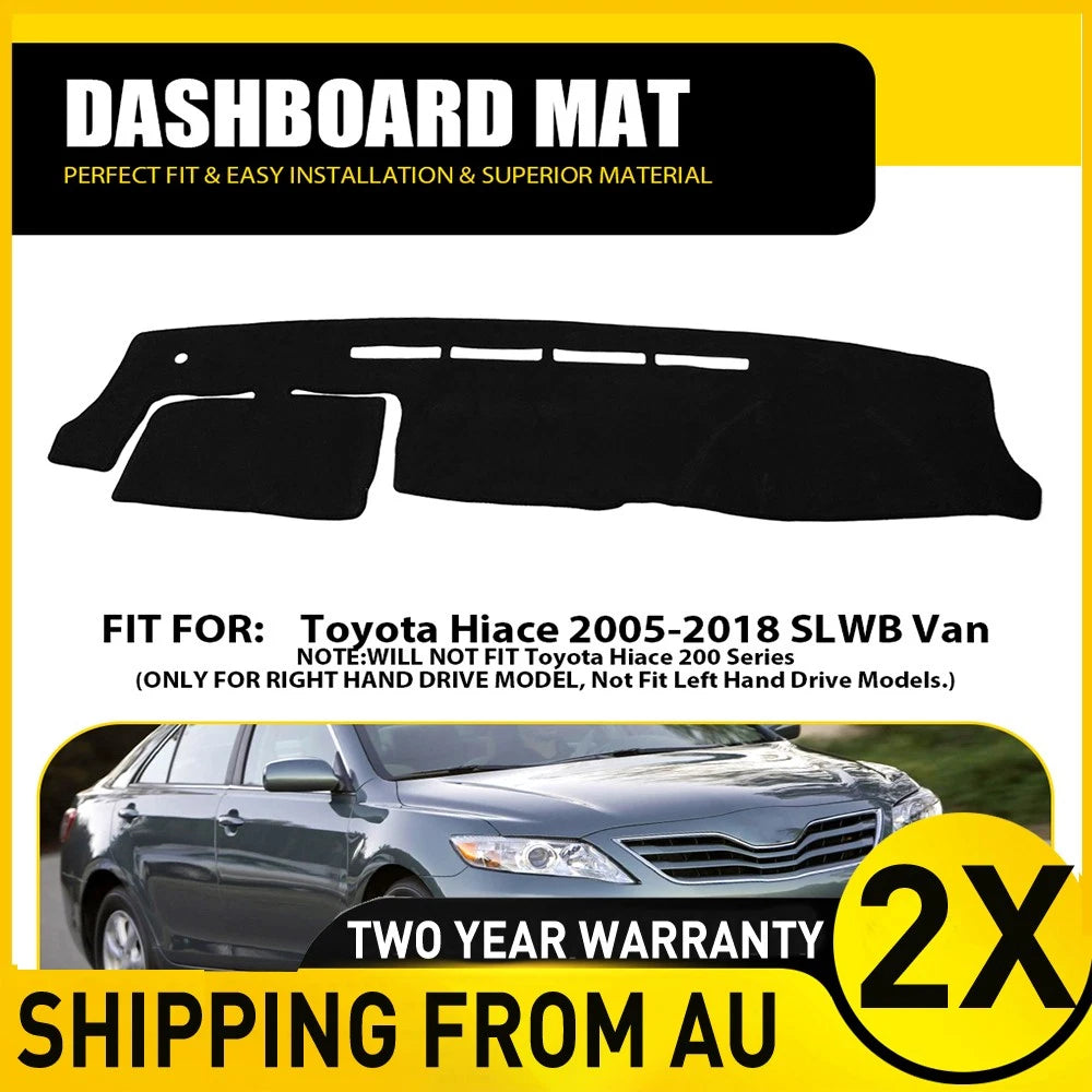 2x For Toyota Hiace 2005-18 SLWB Van DashMat Dashboard Dash Mat Protection RHD