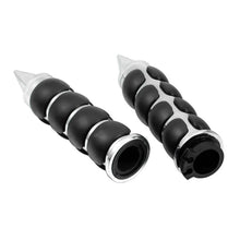 Load image into Gallery viewer, Motorcycle 1" Spike Hand Grips Handlebar Throttle Black Chrome Fit For Harley ST