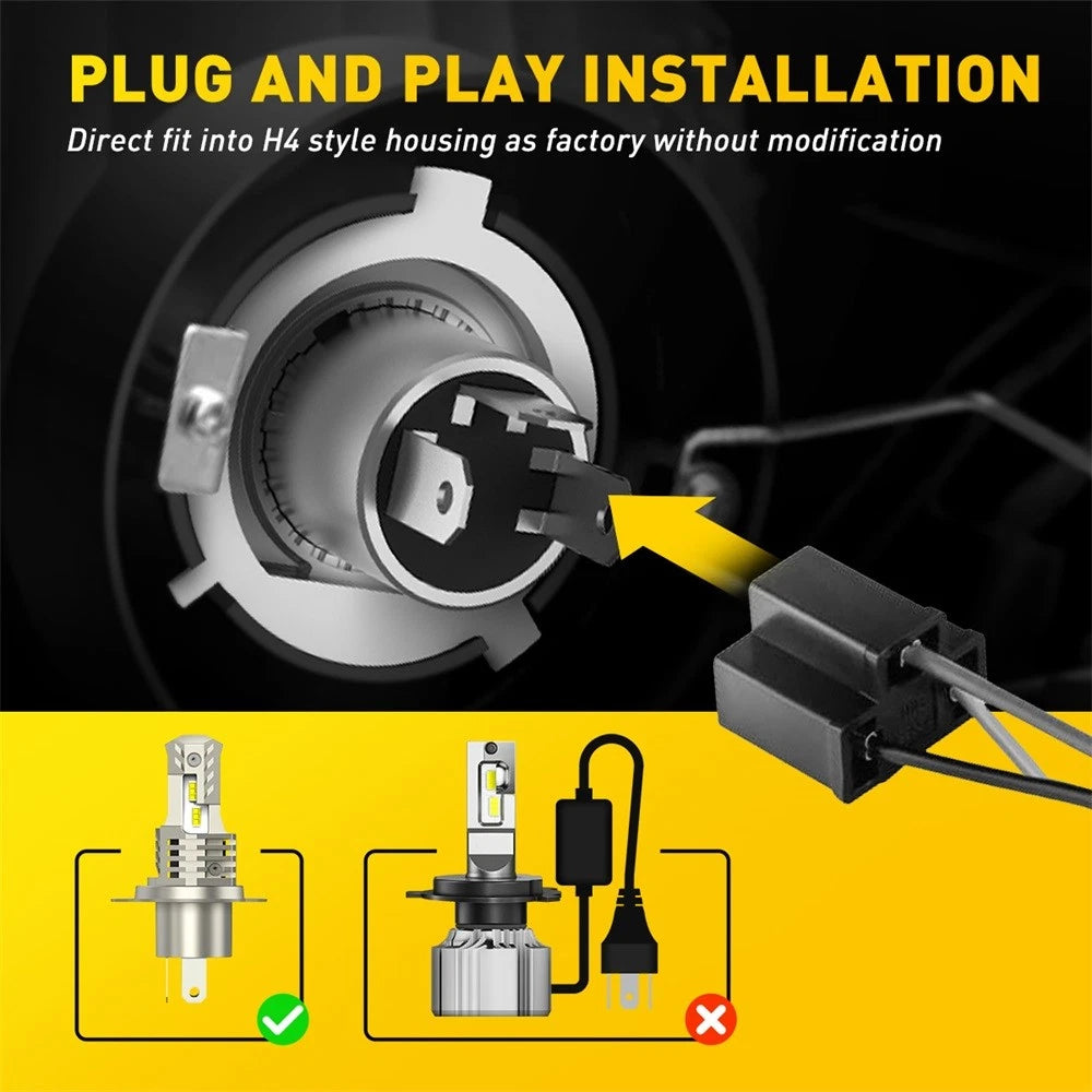 H4 9003 26w 6000lm led Motorcycles headlight kit lamp bulbs globes high low AU