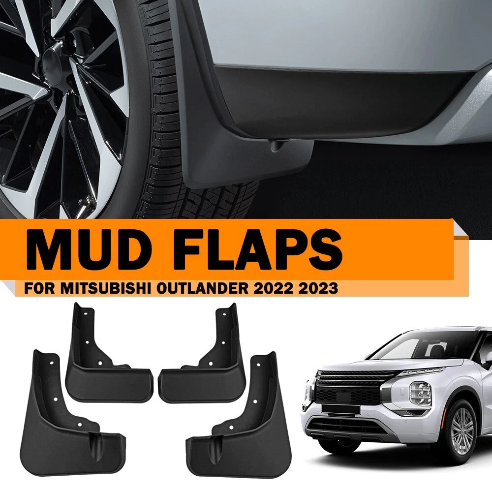 Black Molded Splash Guards Mud Flaps Fender For Mitsubishi Outlander 2022-2023