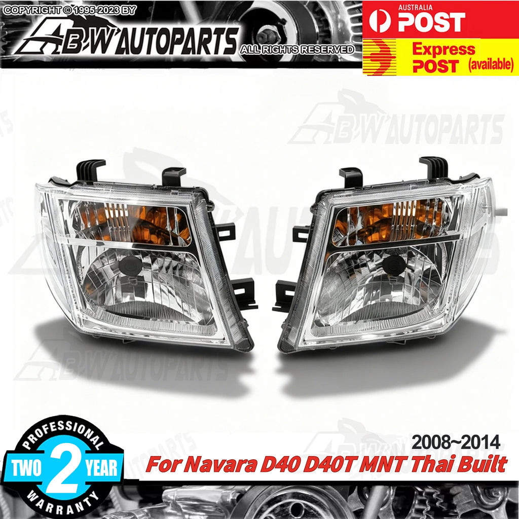Pair HeadLight FRONT Lamp For Nissan Navara D40 D40T MNT Thai Built 2008-2014