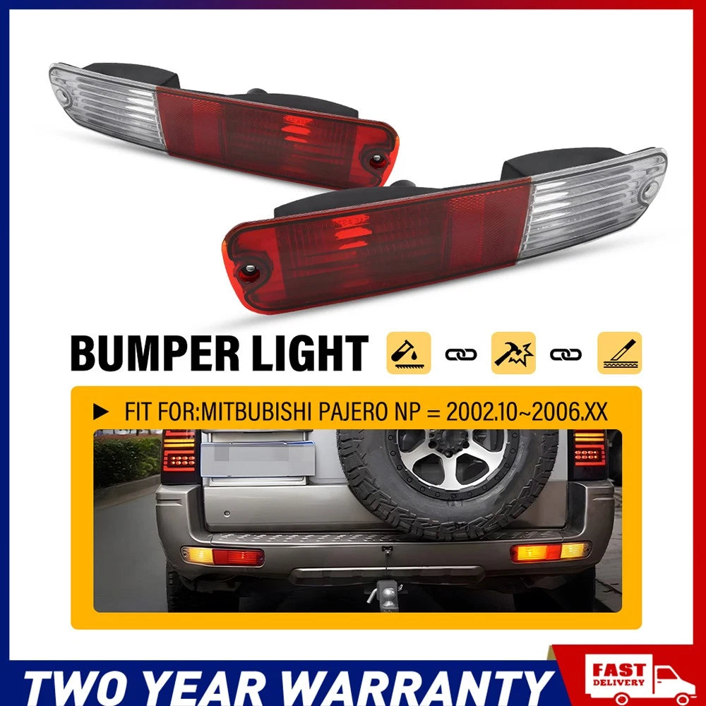 Pair Passenger Driver Side Rear Bumper Lamp Light For Mitsubishi Pajero NP 02-06