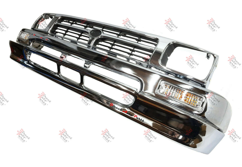 *CHROME* FRONT BAR + APRON + GRILLE SUIT TOYOTA HILUX RN/LN/YN85 2WD 1991 -1997