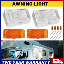 Load image into Gallery viewer, 2X Waterproof LED Awning Light RV Caravan Boat Exterior Strip Lamp White Amber A