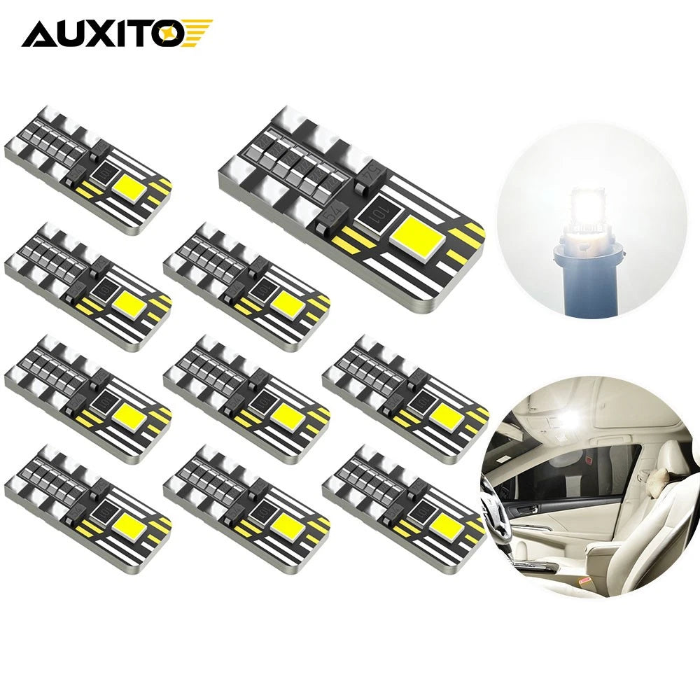 10X T10 LED 2-SMD 2835 W5W Wedge Car Dome Bulb Interior Map Lights White 12V AU