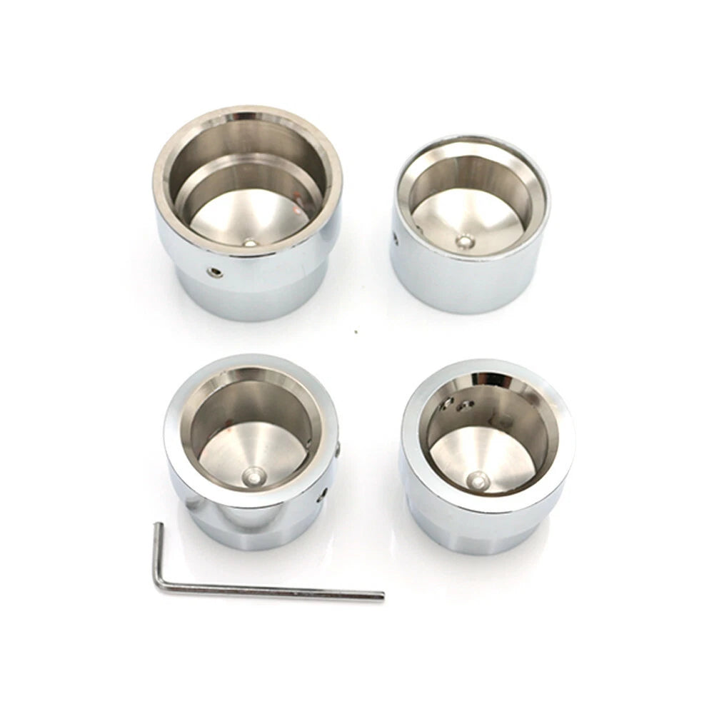 Chrome axle nut cover caps compatible with Harley Softail Dyna and V Rod VRSCA