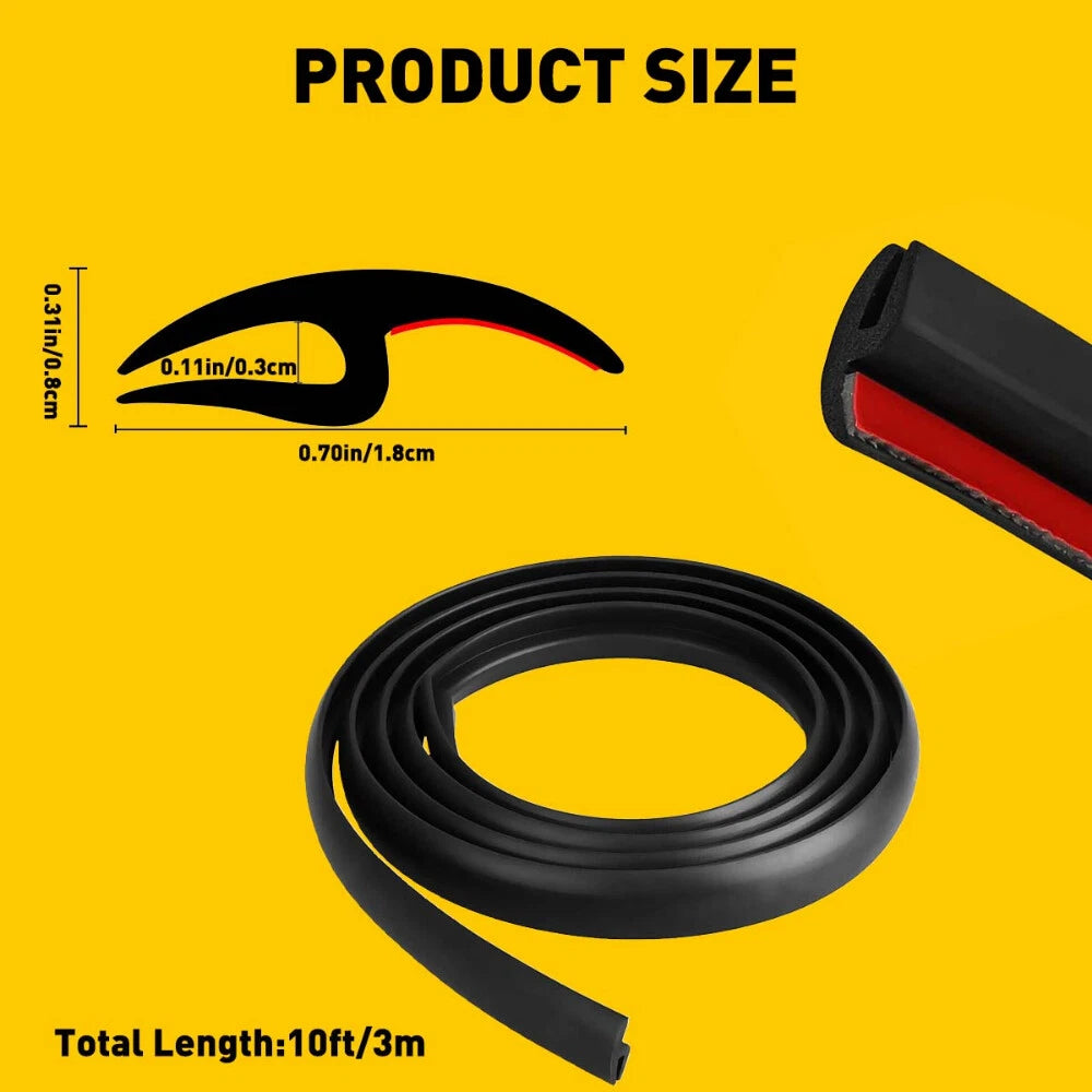 Windshield Rubber Molding Seal Trim Universal 10ft Windscreen and Windows