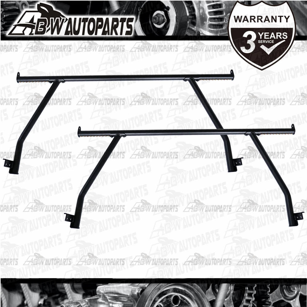 X2 Black Steel Heavy Duty Adjustable UTE Tub Ladder Rack Roll Bar