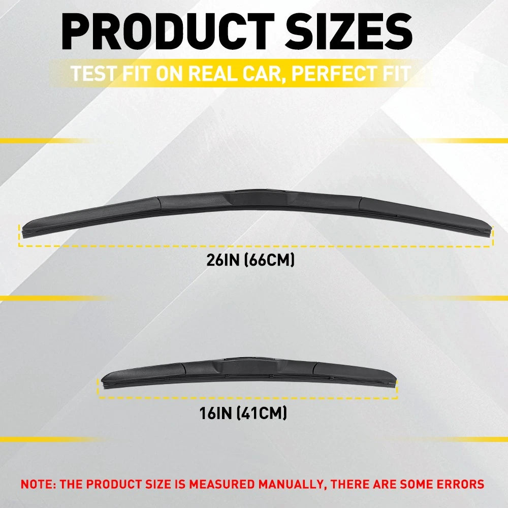 2PCS Wiper Blade Set for Toyota RAV4 A4 XA40 12/2012 - 2020 650/400mm 16" 26" A