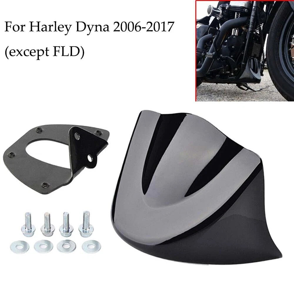 Gloss Black Front Chin Spoiler Air Dam Fairing For Harley Dyna Models 2006-17 ST