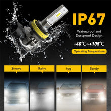 Load image into Gallery viewer, 2pcs LED Headlight Kit H11 H8 Fog H9 White Light Bright Bulbs High/ Low Beam AU